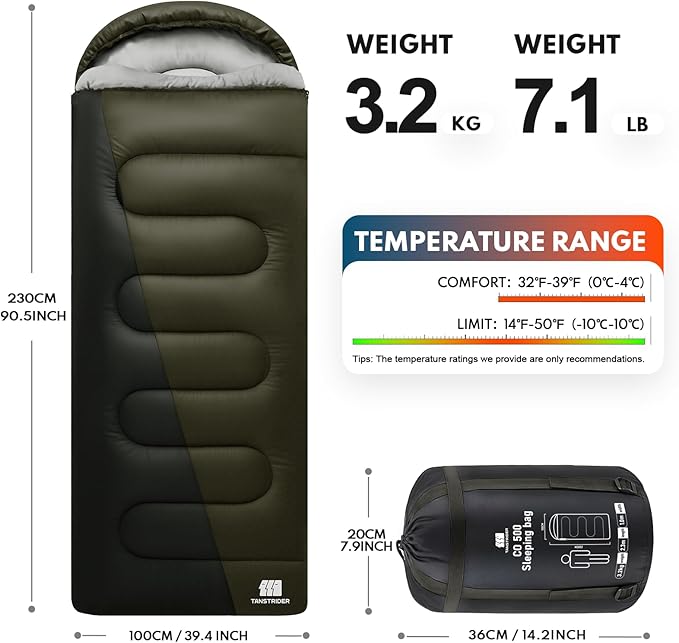 XXL Winter Sleeping Bags for Adults Cold Weather,Camping Sleeping Bag for Kids with Compression Sack,4 Season Camping Essentials Gear for Hiking,Traveling,Outdoor,Backpacking,Climbing