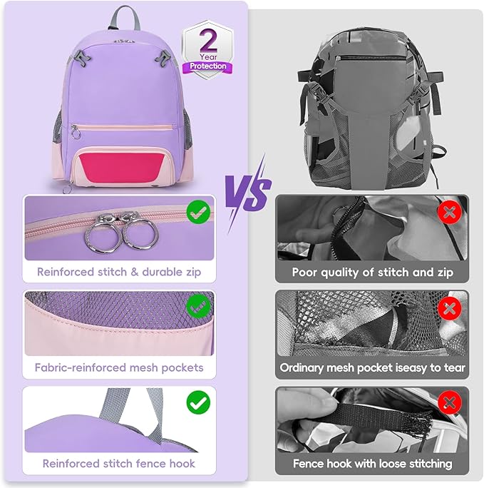 2025 Youth Baseball & Softball Bag | Ultra-Light Tball Backpack with Shoe Compartment & Helmet Holder | Skin-Soft Fabric