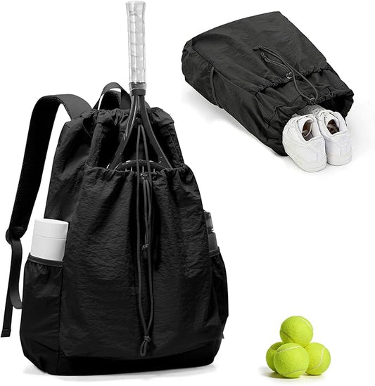 coofay Tennis Bags for Women Men Pickleball Bag Beach Tennis Racket Bag Drawstring Pickleball Tennis Backpack Badminton Bags