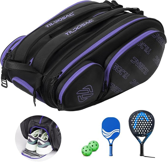 2-in-1 Detachable Pickleball & Padel Bag for Men Women | Thermal Foil Insulated Racket Compartment | Outdoor & Gym