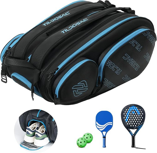 2-in-1 Detachable Pickleball & Padel Bag for Men Women | Thermal Foil Insulated Racket Compartment | Outdoor & Gym
