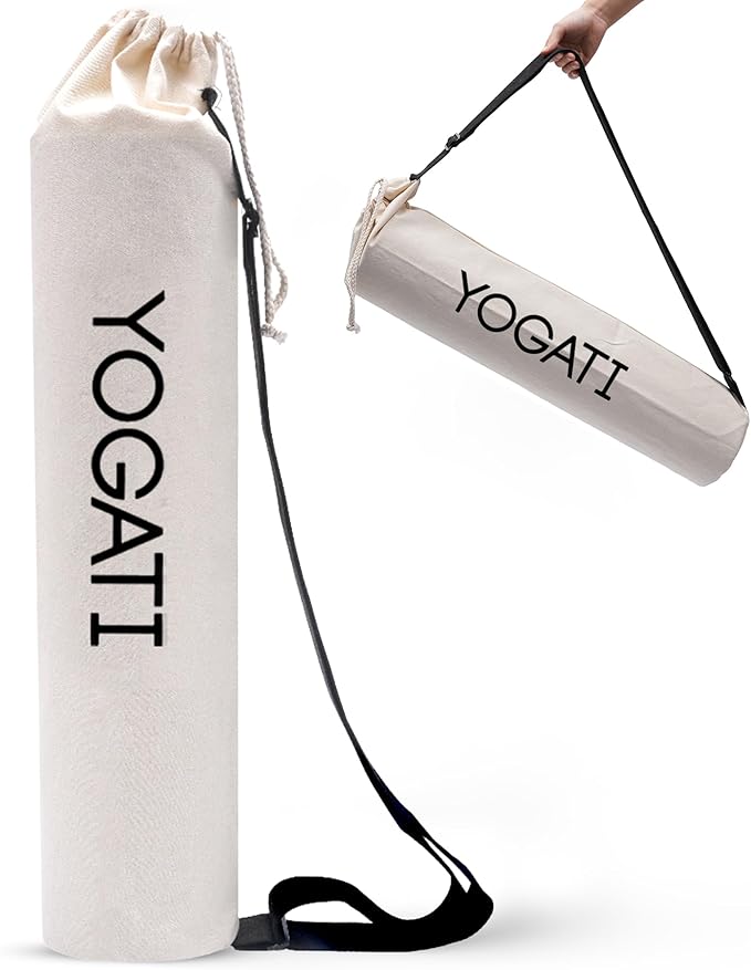 YOGATI Cotton Yoga Bag with Adjustable Strap, Yoga Mat Carry Bag, Sports Bag for Men and Women, Yoga Mat Bag