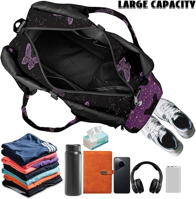 ZCFYGDX Yoga Gym Bag with Removable Adjustable Shoulder Strap, Shoe Compartment & Top Yoga Mat Holder 17.72x8.66x9.84in
