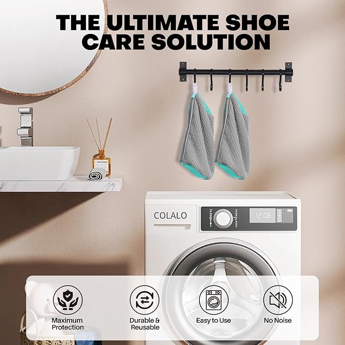 Shoe Washing Machine Bag: Laundry Shoe Bag for Washer and Dryer - 2pc Reusable Shoe Cleaning Bag for Sneaker Tennis Shoes Unstain Cleaner Kit (Gray 2pcs)