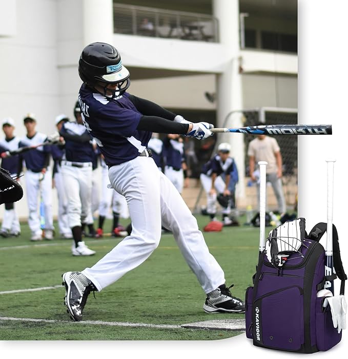 Baseball Bag for Youth and Adult, Softball Bag 50L Large Capacity Holds 4 Bats, Equipment Backpack with Shoes Compartment