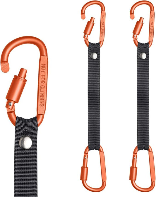 Bag Hook for Fence, Aluminum Alloy Carabiner Strap for Hanging Baseball Softball Pickleball Tennis Bags (Orange 2)