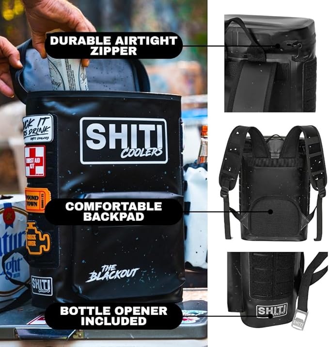 SHITI Coolers Cooler for Camping, Travel, Beach, Soft Lunch Box for Food, Drinks & Ice, Portable, Waterproof 24 Hr Insulated Bag with Shoulder Straps, Customizable