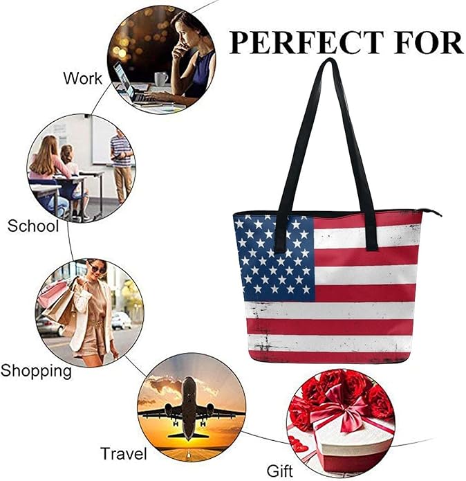 Big Shoulder Commuter Bag Work Tote Bag Handbag With Zipper For Women And Men