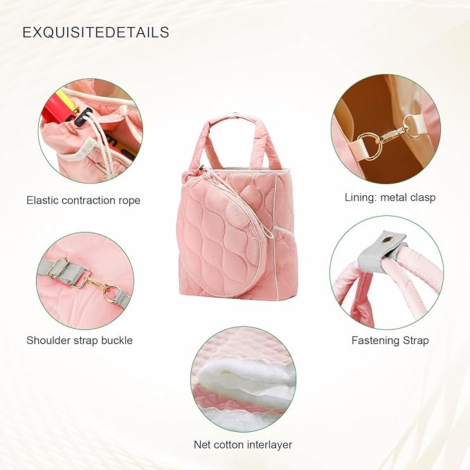 2-in-1 Tennis Tote Bag & Tennis Racket Backpack – Extra-Large Quilted Pickleball Racquet Bags, Water-Resistant & Lightweight for Men & Women