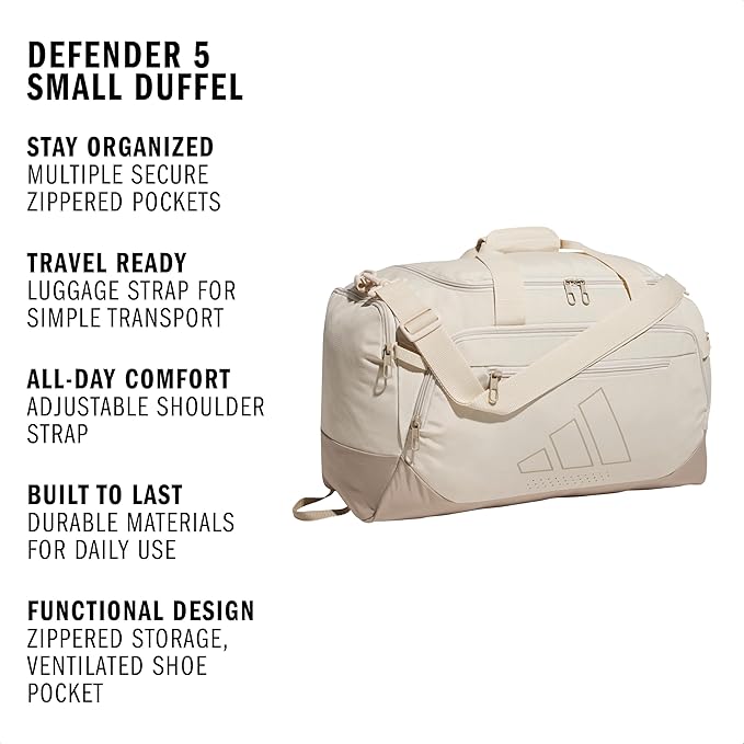 adidas Defender 5 Duffel Bag – Premium Duffle for Sports, Gym & Travel
