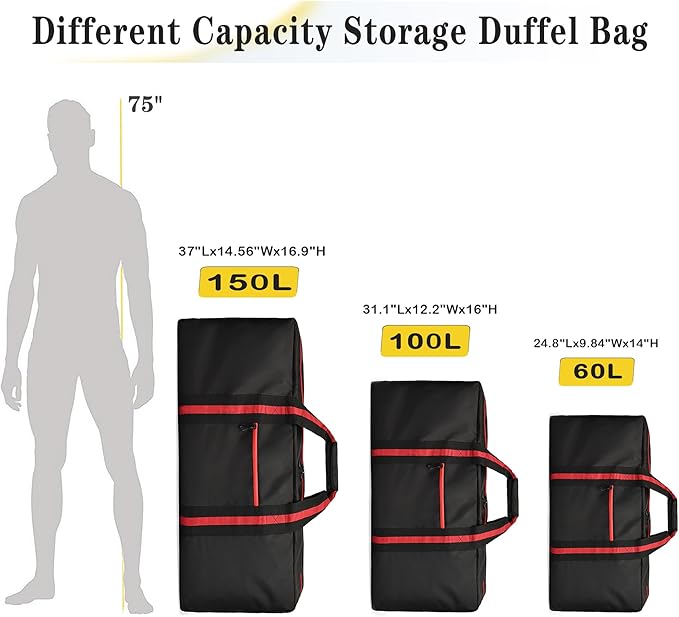 100L Large Duffle Bag for Travel 31.1” Diffle Bag - Overnight Weekender Camping, Storage for Men Women, Red