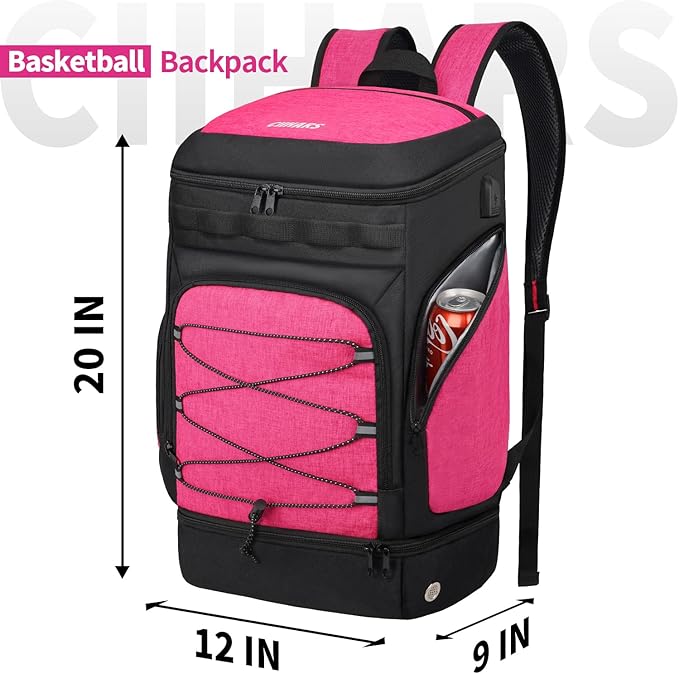 Basketball Backpack Bag Large Sports Bag with Separate Ball holder & Shoes compartment, Best for Basketball, Soccer,Volleyball,Gym