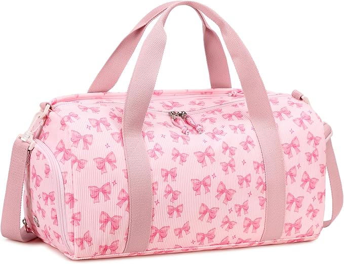 BTOOP Duffle Bag for Gym Sports Women Girls Workout Travel Bag Weekender with Shoe Compartment and Wet Pocket