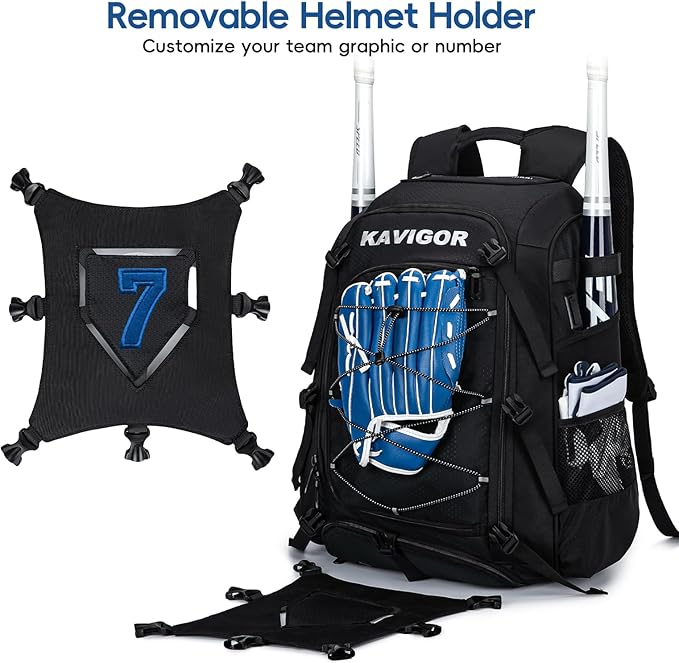 Baseball Bag for Youth and Adult, Softball Backpack 50L Large Capacity, Equipment Backpack with Laptop Compartment and Charge Port