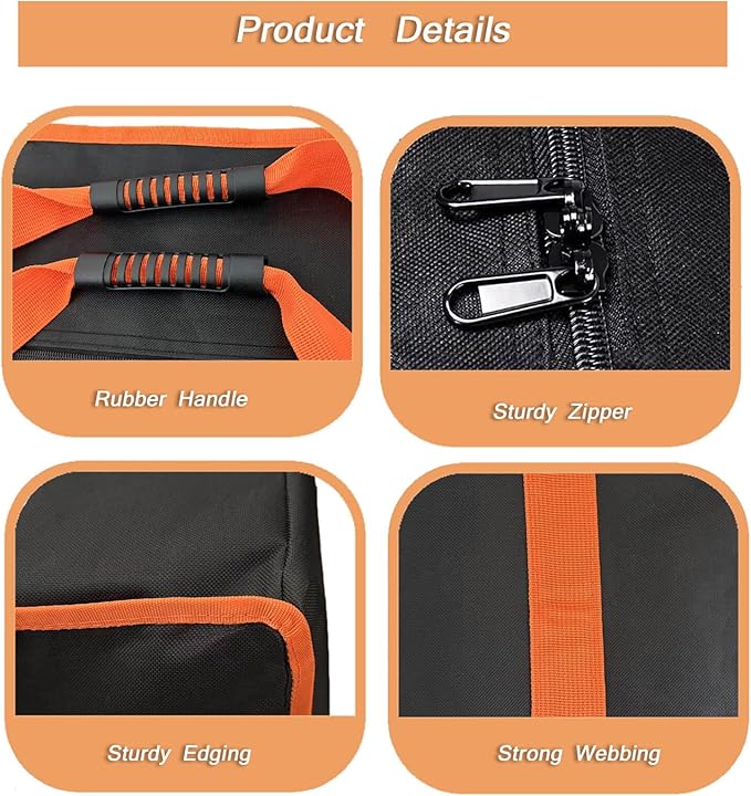 Large Tent Storage Bag 63X17.5X11.5in with Handles - 10*20ft , 20*30ft Pop Up Canopy Frame Replacement Parts,Workable for Party Tent Bag , Heavy-Duty Water Resistant Oxford Fabric (orange, 63 inch)