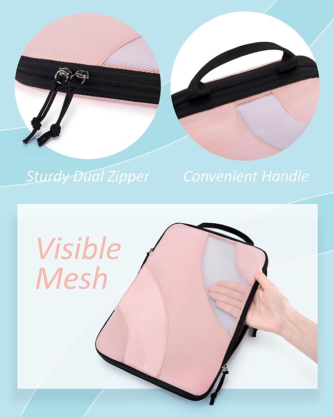 BAGSMART Compression Packing Cubes, 6 Set/4 Set/2 Set Travel Packing Cubes for Carry on Suitcases, Compression Suitcase Organizers Bag Set & Travel Cubes for Luggage, Lightweight Packing Organizers