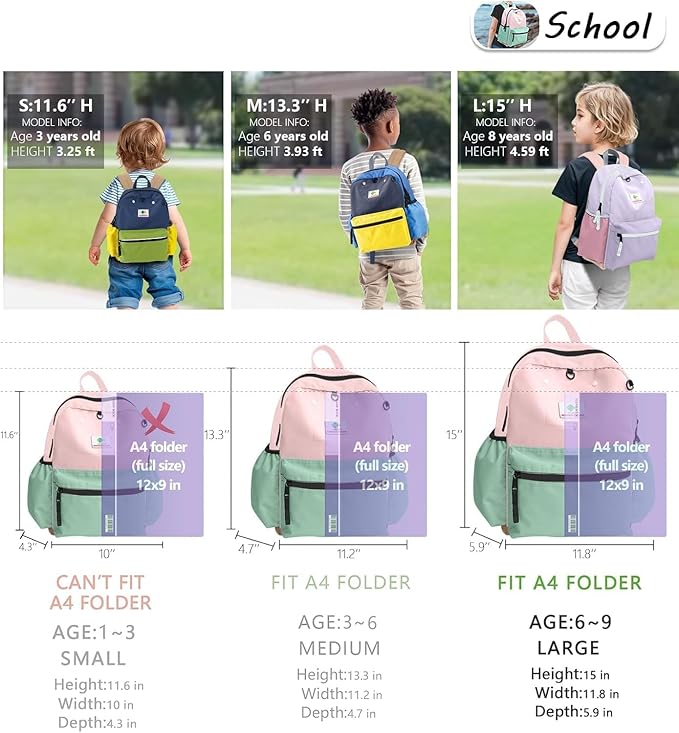 atgark Kids Backpacks For Girls Boys, Backpack Kindergarten Elementary School, Bookbag Backpack For Kids, For School & Travel, Large, K-rose-lemonade- L