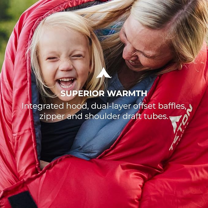 Teton Celsius Regular, 25F, 20F, 0F Degree Sleeping Bags, All Weather Bag for Adults and Kids, Camping Made Easy and Warm, Travel Sack Included