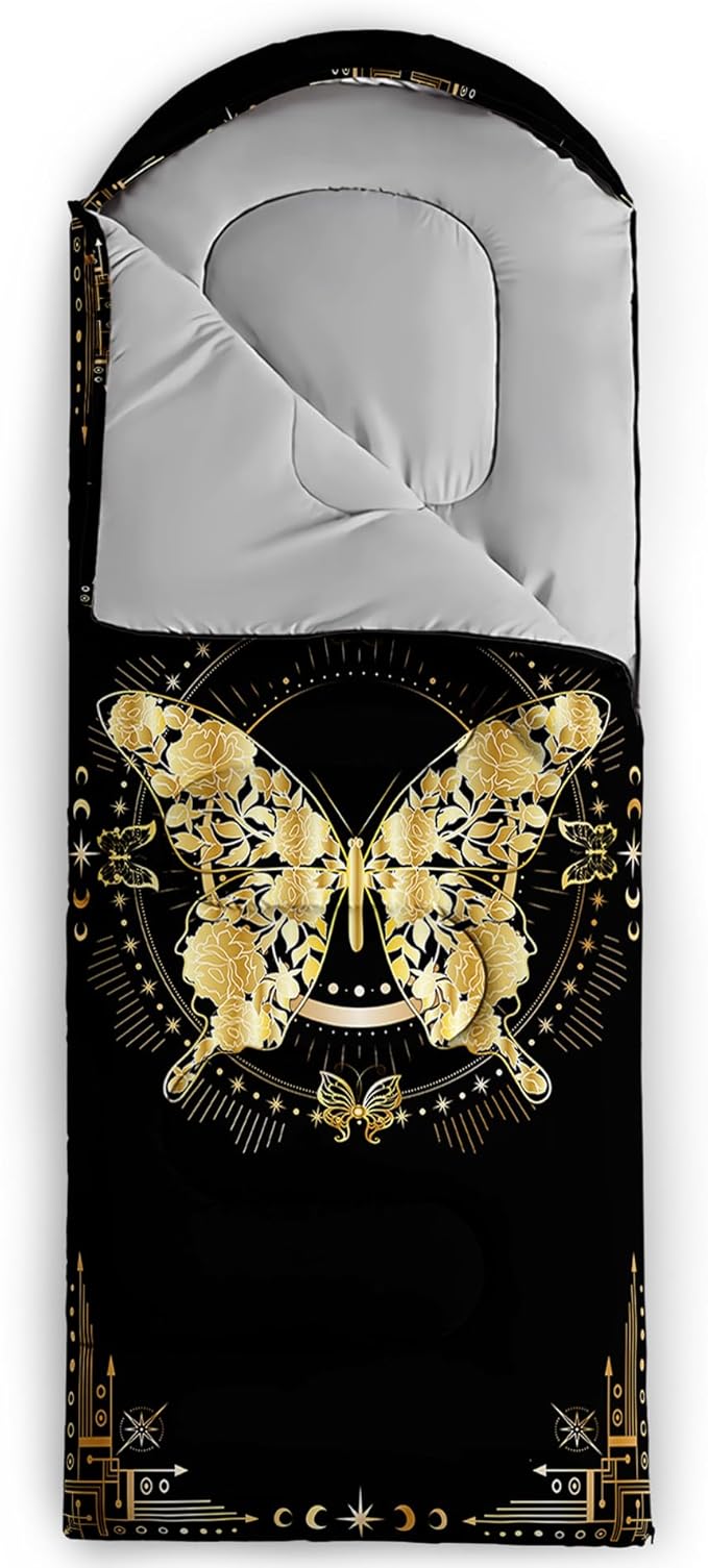 QOOMO Camping Sleeping Bags,3 Season Warm & Cool Weather,Lightweight,Waterproof Sleeping Bags for Adults & Kids,Traveling,and Outdoors,Camping Gear Equipment