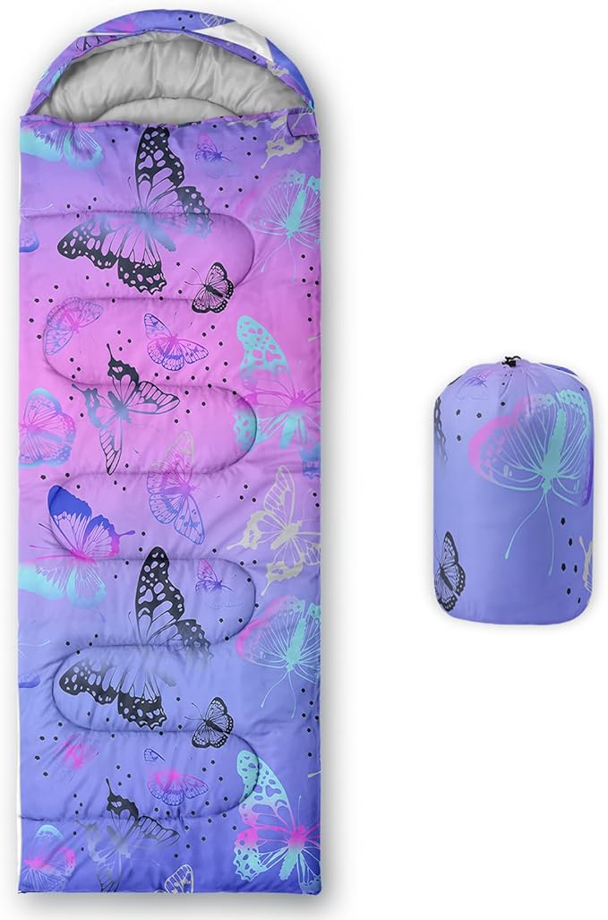 QOOMO Camping Sleeping Bags,3 Season Warm & Cool Weather,Lightweight,Waterproof Sleeping Bags for Adults & Kids,Traveling,and Outdoors,Camping Gear Equipment