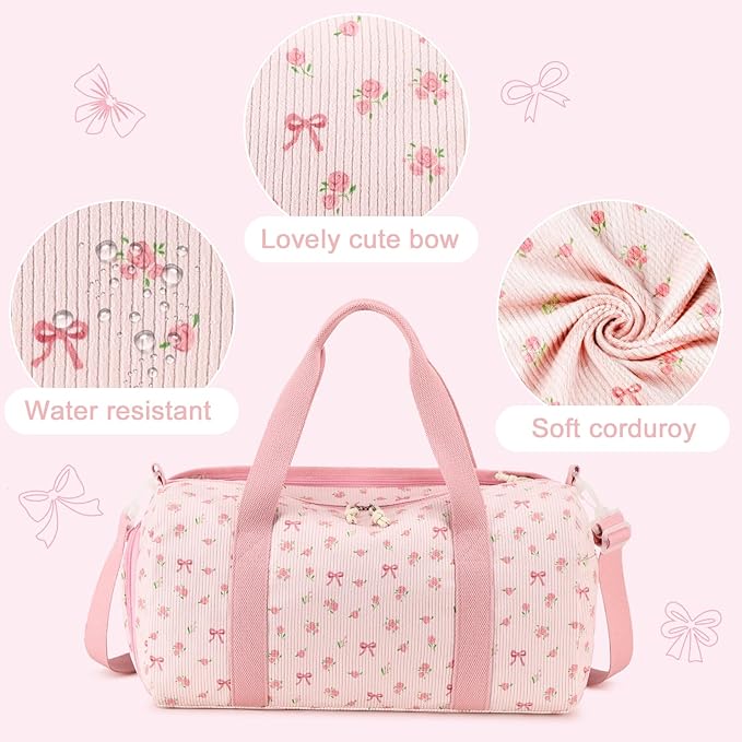 BTOOP Duffle Bag for Gym Sports Women Girls Workout Travel Bag Weekender with Shoe Compartment and Wet Pocket