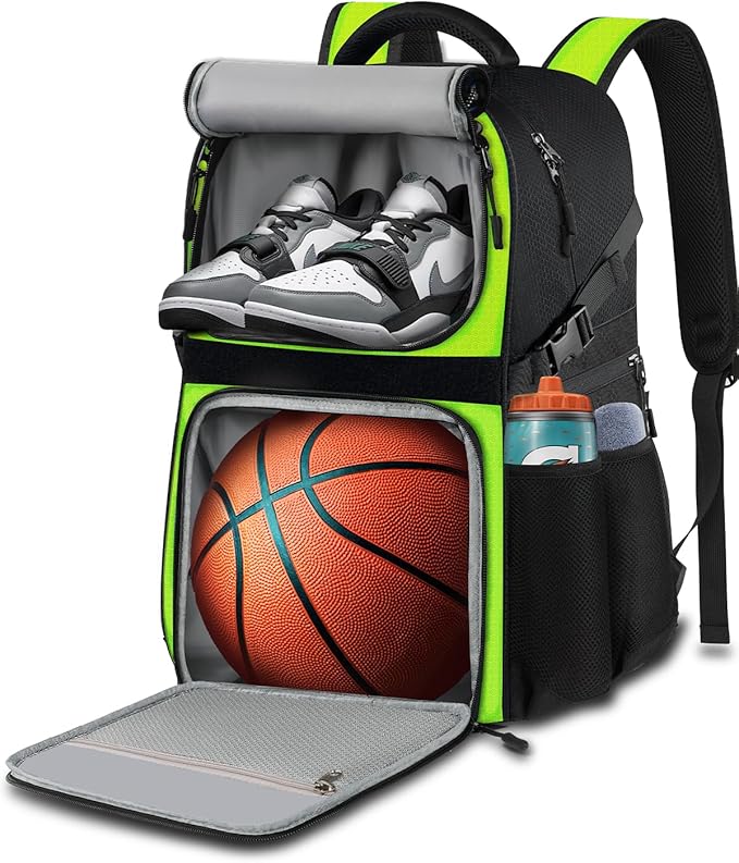 Basketball Bag Backpack with Ball Holder Shoes Compartment, Large Basketball Accessories Sports Bag