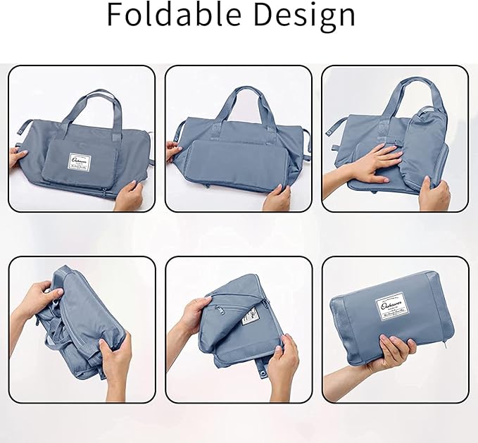 Large Capacity Foldable Travel Bag Expandable Portable Carry on Bag Dry&Wet Separation Sports Duffel Bags