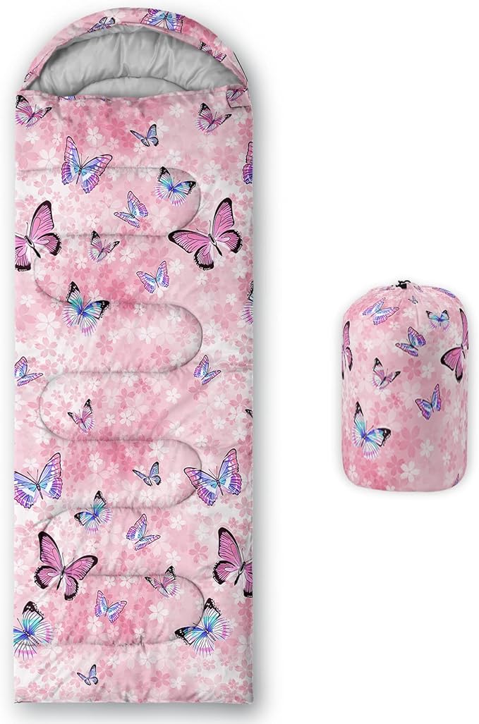 QOOMO Camping Sleeping Bags,3 Season Warm & Cool Weather,Lightweight,Waterproof Sleeping Bags for Adults & Kids,Traveling,and Outdoors,Camping Gear Equipment