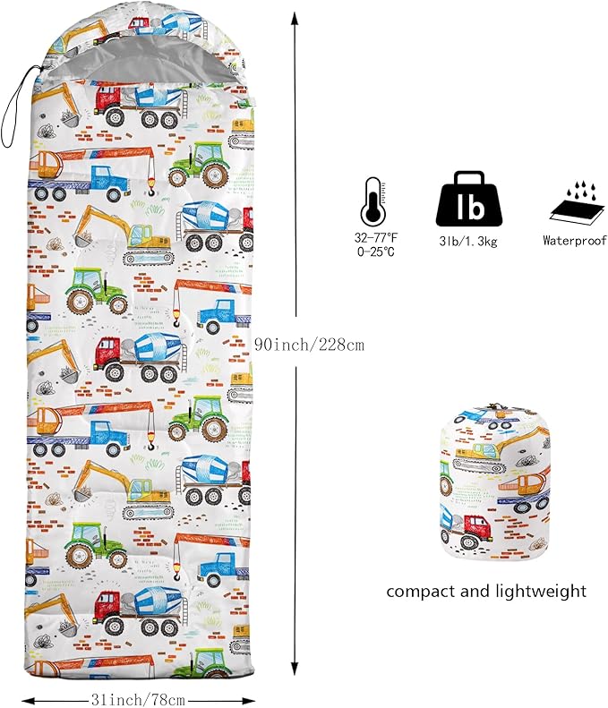 QOOMO Camping Sleeping Bags,3 Season Warm & Cool Weather,Lightweight,Waterproof Sleeping Bags for Adults & Kids,Traveling,and Outdoors,Camping Gear Equipment