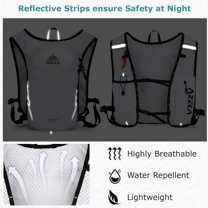 YAPJEB Lightweight Hydration Pack Backpack Vest, Optional 1.5L 2L BPA Free Water Bladder - Leakproof Breathable for Men Women Running Hiking Cycling Marathon