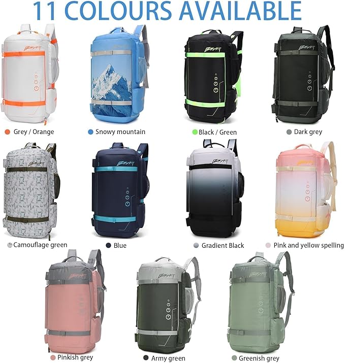 BE SMART 40L Extra Large Gym Backpack for Men, Big Gym Bag with Shoes Compartment, Waterproof Heavy Duty Duffel Bags, Men's Workout Backpacks for Outdoor Sport,Hiking,Camping,Travel