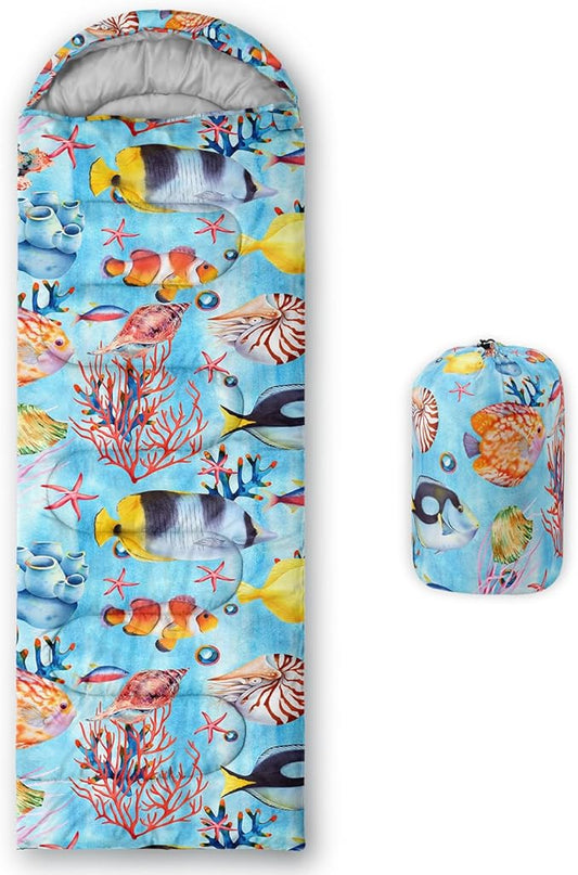 Sleeping Bags for Adults and Kids Camping Sleeping Bags for Girls and Boys Lightweight Waterproof Cold/Warm 3-Season Outdoor Travel with Compression Bags