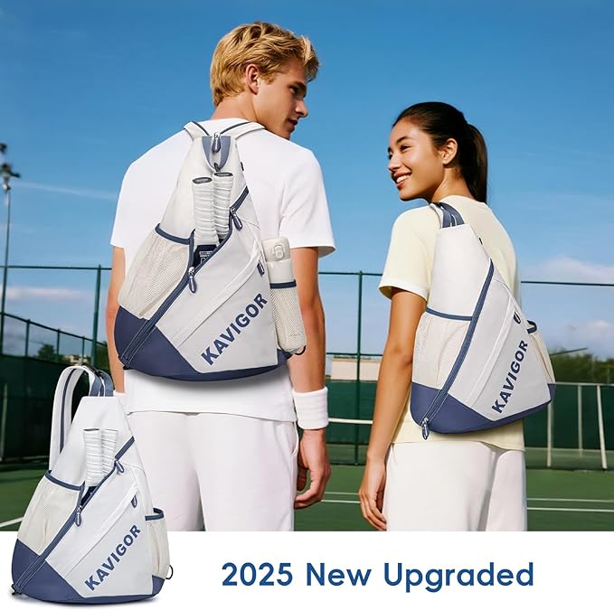 2025 Pickleball Sling Bag, Convertible Ultra-Light Backpack with Skin-Soft Fabric & Wet/Dry Pocket, Fits 4 Paddles + Gear