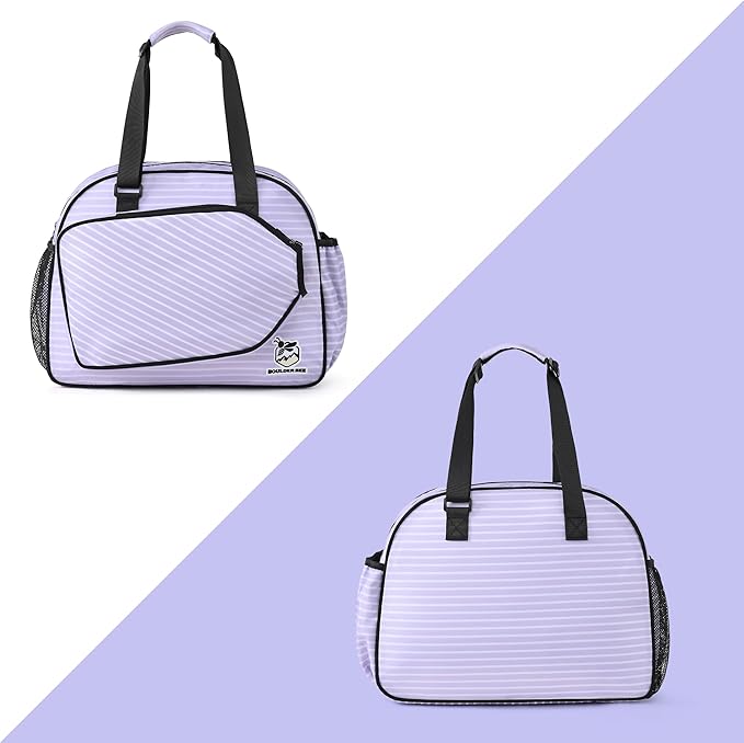 Boulder Bee Pickleball Bags, Premium Pickleball Tote Bag for Girls, Women’s Hand/Shoulder Gym Bag w Water Bottle Holder, with Pickleball Racquet/Paddle Holder