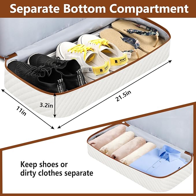 Weekender Bag for Women, Travel Duffel Bag Carry On Overnight Bag with Shoe Compartment Large Nylon Travel Weekend Tote Bag