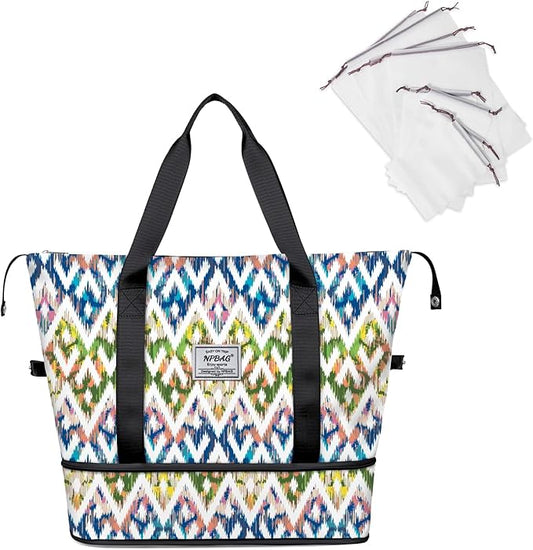 NPBAG Women Travel Duffel, Multi Functional Large Expandable Weekender Carry-on Tote, Gym Workout Overnight Bag, Mommy Hospital Bag for Labor and Delivery