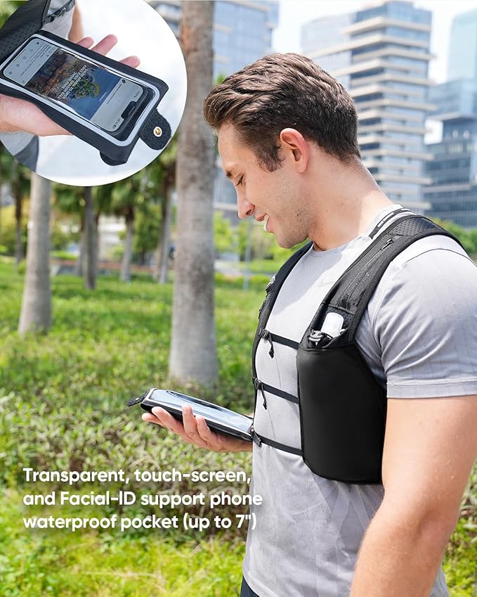 Zelvot Running Vest for Women Men, USA Original Patent, Adjustable Chest Straps Running Hydration Vest with 500ml Soft Flask, Lightweight Reflective Hydration Backpack for Marathon