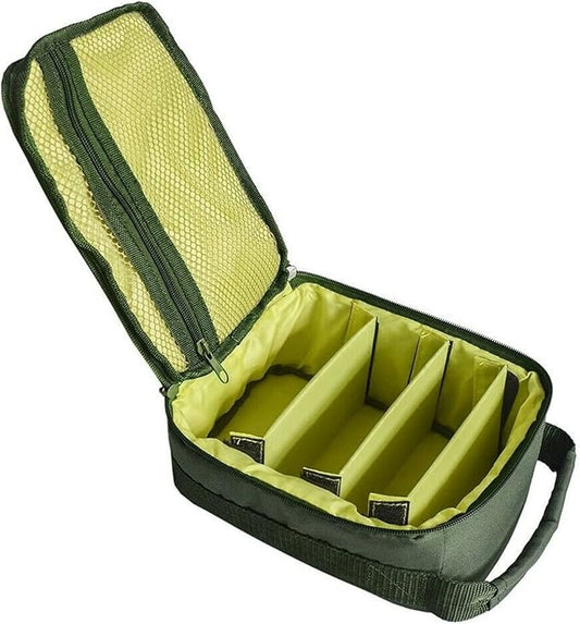 Fishing Tackle Bag Waterproof Fishing Bags Portable Fishing Reel & Gear Bag with 3 Adjustable Dividers for Spinning Baitcasting Fly Reels (Army Green)