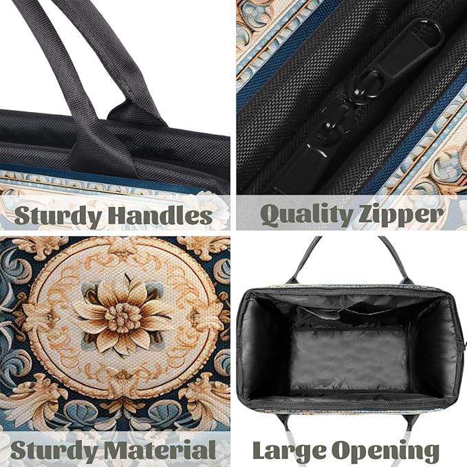 Travel Duffle Bag, Ethnic Mandala Florals Overnight Weekender Tote Bag for Women Men Waterproof Carry On Luggage with Zipper Lightweight Sport Gym Bag for Traveling Yoga Camping Traveling Gifts
