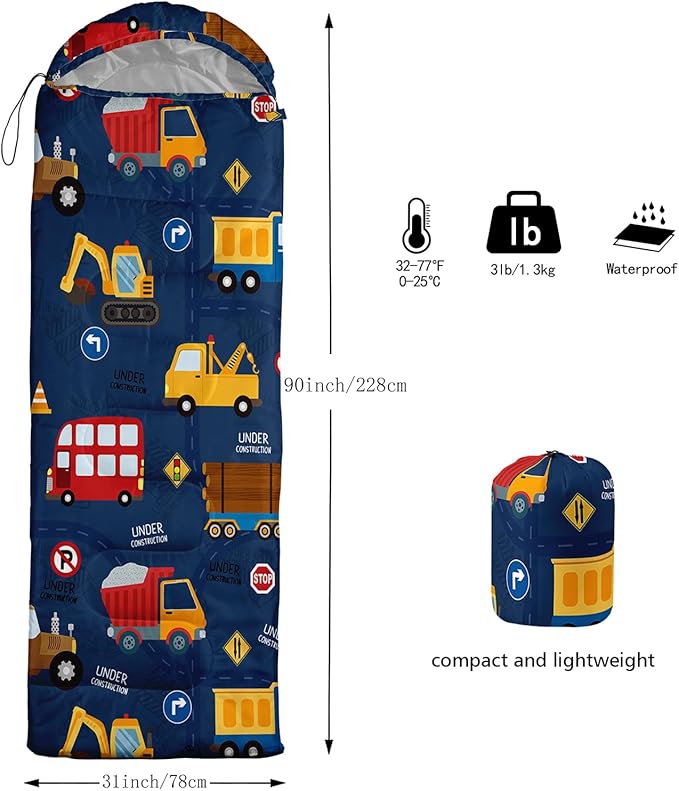 QOOMO Camping Sleeping Bags,3 Season Warm & Cool Weather,Lightweight,Waterproof Sleeping Bags for Adults & Kids,Traveling,and Outdoors,Camping Gear Equipment