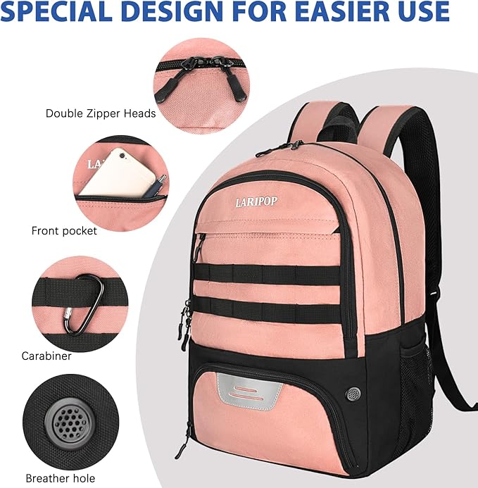 LARIPOP Soccer Backpack,Soccer Bag with Ball Holder and Shoe Compartment,Sports Equipment Training Bags Fits Basketball