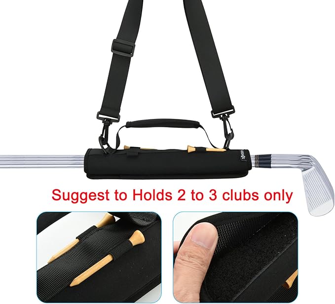 Cosmos Mini Golf Club Bag Portable Golf Club Carrier Sling Strap & Holder Sleeve for Course Training Practice Driving Range Carrier Gift Accessories for Men Women Golfer