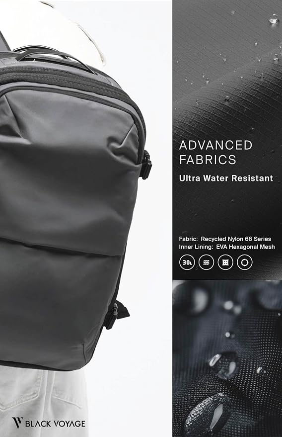 BlackVoyage Vortex Vacuum Seal Travel Backpack 60L Expandable Air Compression System Water Resistant TSA Lock Carry-On Suitcase Luggage Gray AERO - No Vacuum Pump