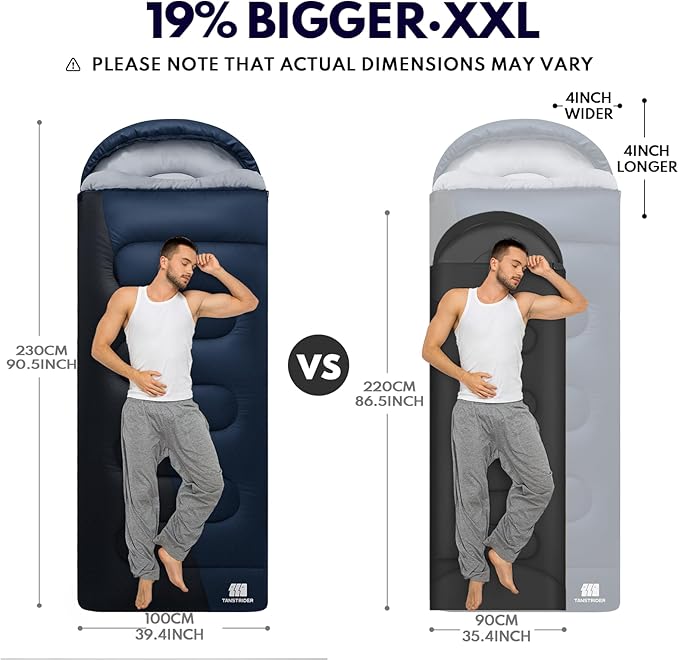 XXL Winter Sleeping Bags for Adults Cold Weather,Camping Sleeping Bag for Kids with Compression Sack,4 Season Camping Essentials Gear for Hiking,Traveling,Outdoor,Backpacking,Climbing