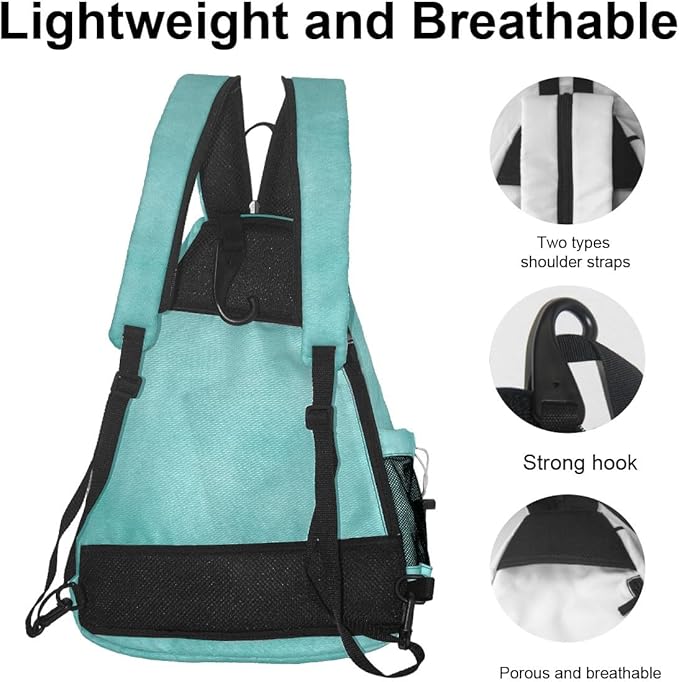 Pickleball Bag Retro Mint Green Pickle Ball Backpack for Women Men Premium Lightweight Crossbody Sling Bag Sports Backpack for Pickleball Paddle Tennis