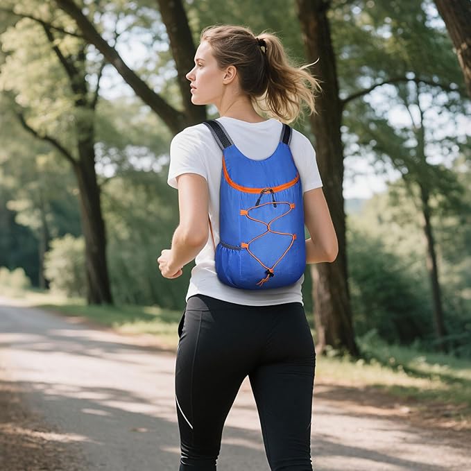 20L Hiking-Daypack Lightweight Foldable Travel Packable Backpack for Camping Cycling Outdoor, Blue