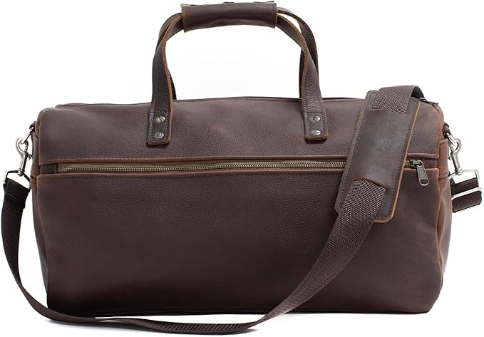 Handmade Leather Duffel Bag Luxury Duffle Bag Leather weekender Backpack for Men Full Grain Brown Leather TSA Approved- Lifetime Warrantee