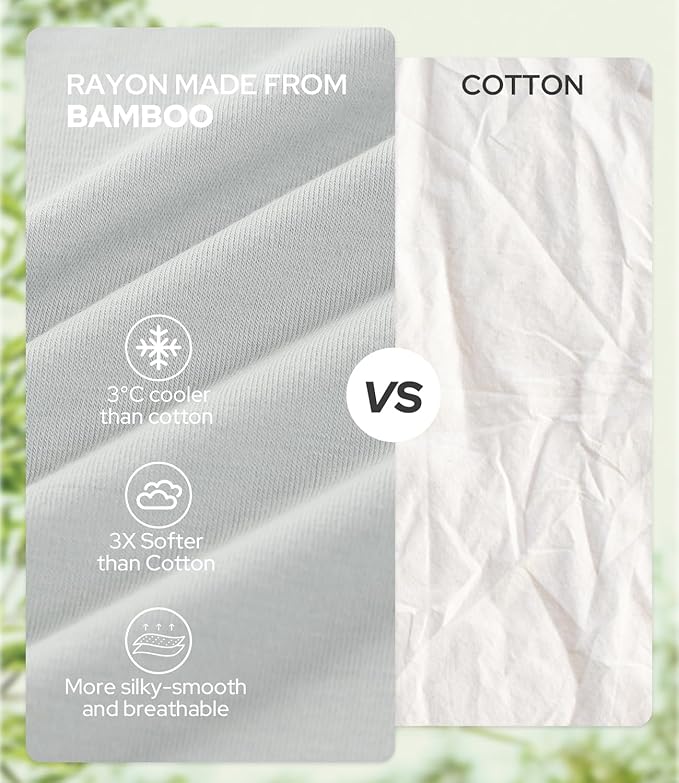 BAMBOO COOL Men's Underwear Breathable Boxer Briefs with Fly Moisture-Wicking Lightweight Underwear 7-Pack