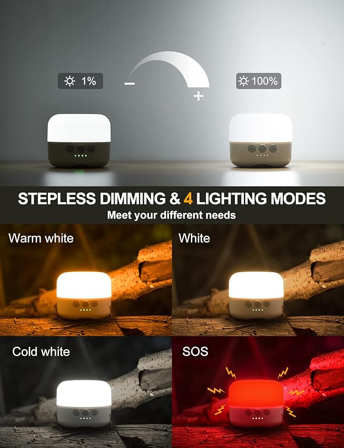 ZMNT LED Camping Lantern Rechargeable 1000LM, Up to 300H Running Time Camping Tent Light, 6700mAh Emergency Light for Hurricane, Power Outages, Home, Hiking, Water-Resistant