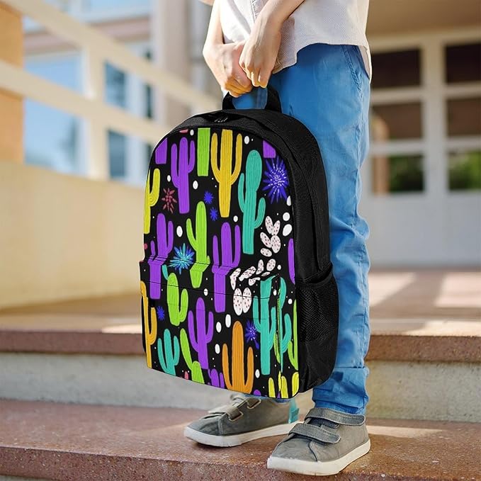 Cute Waterproof Trippy Cactus Bag, Backpack Easy to Storage, Lightweight Soft Bags for Outdoor Travel Work College Sports